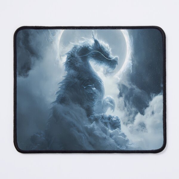 Item preview, Moonveil Cloud Dragon – Anime Ice Spirit in Mist designed and sold by NeonHorizon Studio.