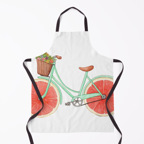 Item preview, Watercolor Grapefruit Bicycle with Flowers – Cute Cottagecore Summer Illustration designed and sold by Infinite Art.