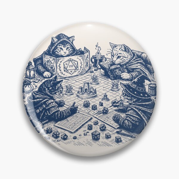 Item preview, DND CATS playing Dungeons and Dragons, RPG retro vintage style designed and sold by DungeonAtelier.