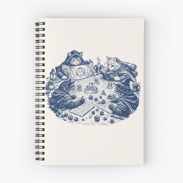 Item preview, DND CATS playing Dungeons and Dragons, RPG retro vintage style designed and sold by DungeonAtelier.