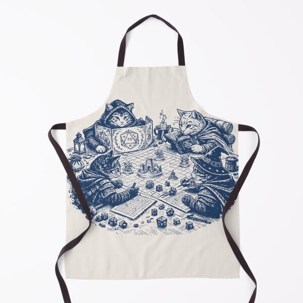 Item preview, DND CATS playing Dungeons and Dragons, RPG retro vintage style designed and sold by DungeonAtelier.