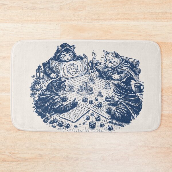 Item preview, DND CATS playing Dungeons and Dragons, RPG retro vintage style designed and sold by DungeonAtelier.