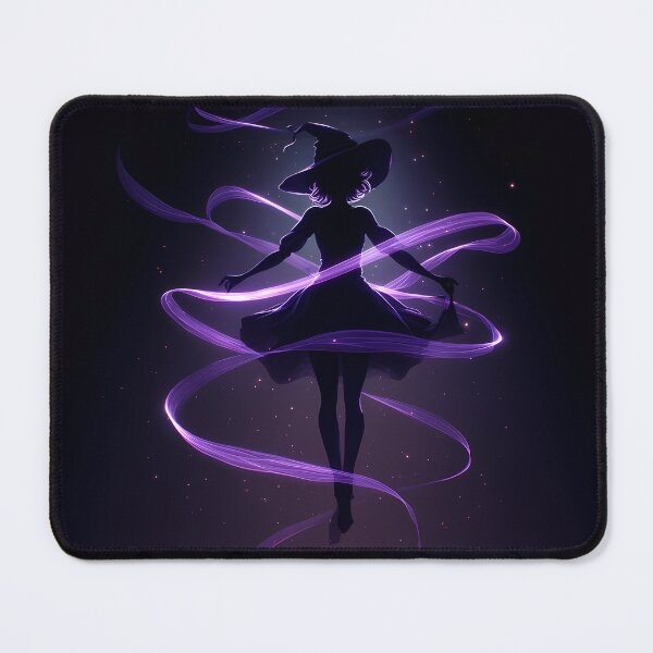 Item preview, Violet Spell Ribbon – Neon Witch Silhouette in Motion designed and sold by NeonHorizon Studio.