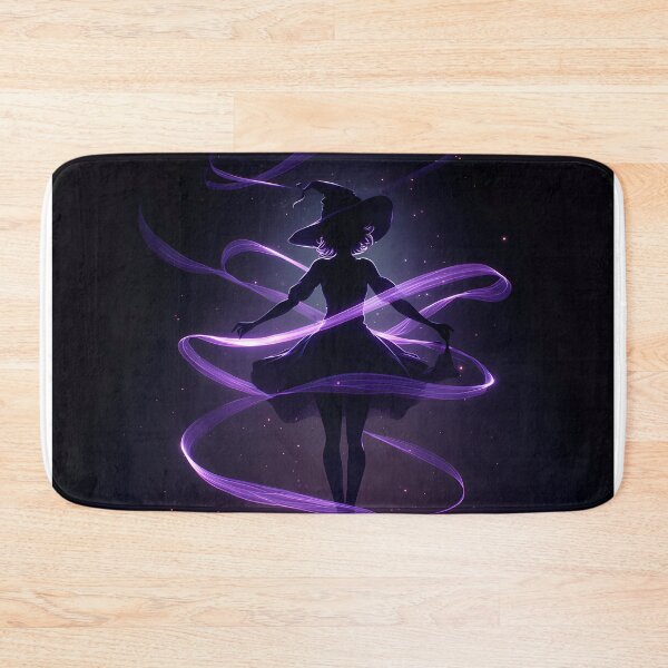 Item preview, Violet Spell Ribbon – Neon Witch Silhouette in Motion designed and sold by NeonHorizon Studio.