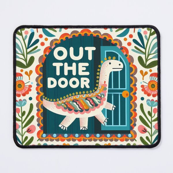 Item preview, Out the Door Dinosaur – Scandinavian Folk Art Nursery Rhyme by heidiannemorris © designed and sold by FOLK ART FUSION by heidiannemorris.