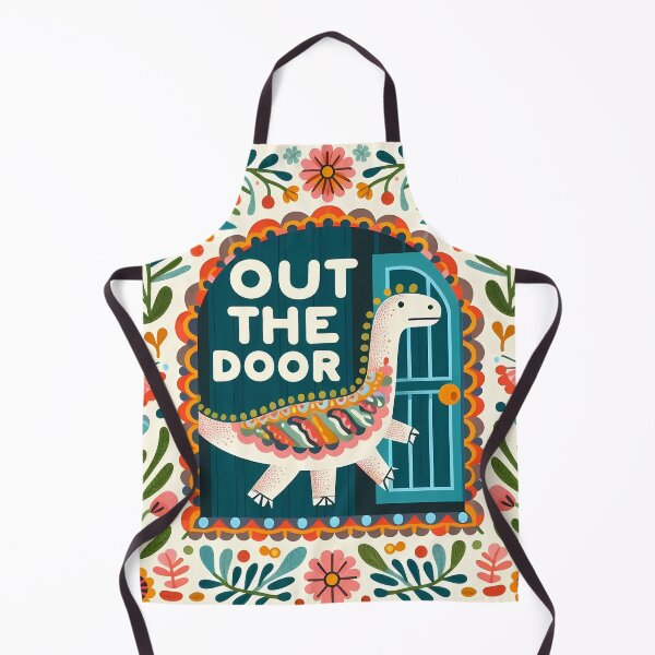 Item preview, Out the Door Dinosaur – Scandinavian Folk Art Nursery Rhyme by heidiannemorris © designed and sold by FOLK ART FUSION by heidiannemorris.