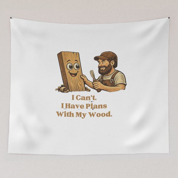 Item preview, Funny Woodworking Shirt – I Can't I Have Plans With My Wood | Carpenter Humor Gift designed and sold by HubCreates.
