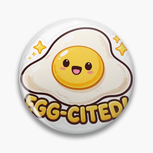 Item preview, Cute Egg-cited Funny Egg Sticker | Kawaii Breakfast Pun Sticker designed and sold by stickerrworld1.