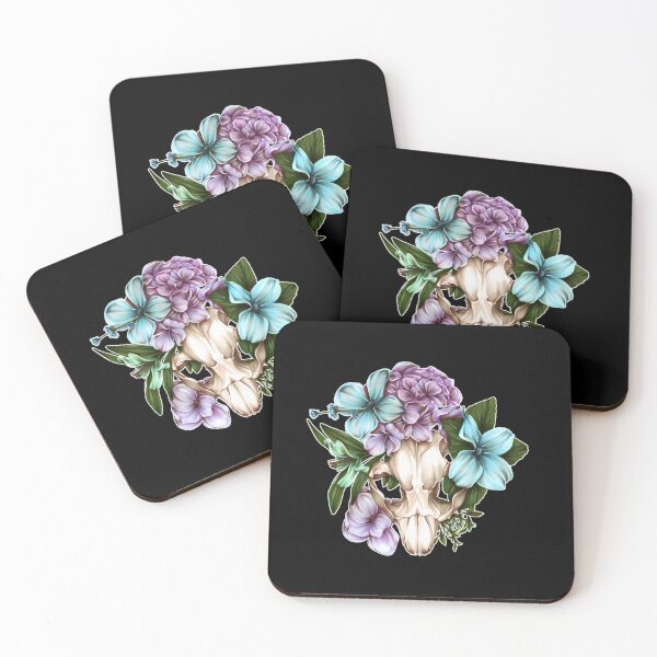 Item preview, Beaver Skull With Purple Flowers designed and sold by hwmllphwt65.