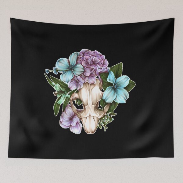Item preview, Beaver Skull With Purple Flowers designed and sold by hwmllphwt65.