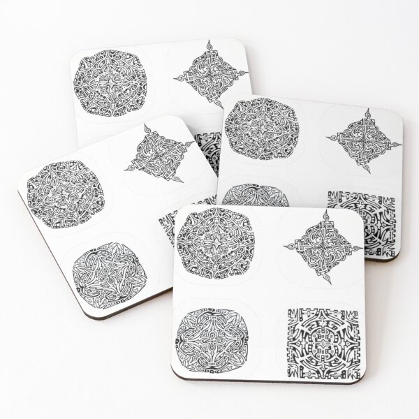 Item preview, Black And White Tribal Mandala Abstract Pattern Set designed and sold by Ialasdun.