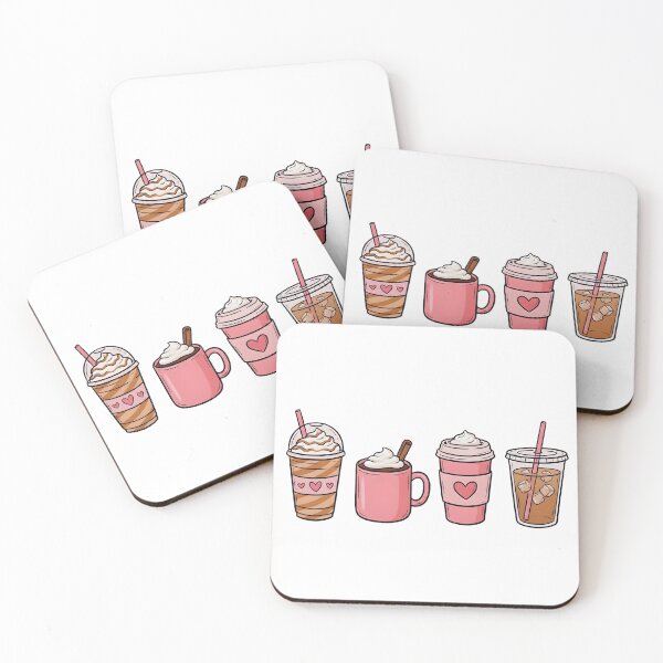 Item preview, Trendy Pink Iced Coffee And Latte Drinks designed and sold by DizzyShirts1.
