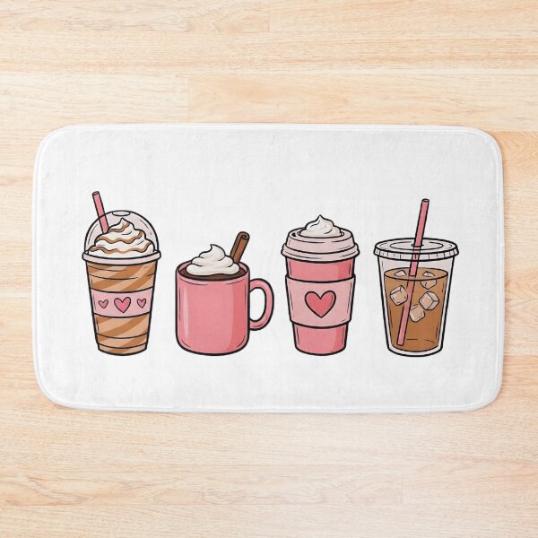 Item preview, Trendy Pink Iced Coffee And Latte Drinks designed and sold by DizzyShirts1.
