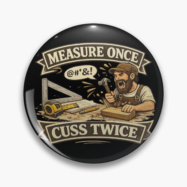 Item preview, Measure Once Cuss Twice – Funny Carpenter Shirt | Woodworking Humor designed and sold by HubCreates.