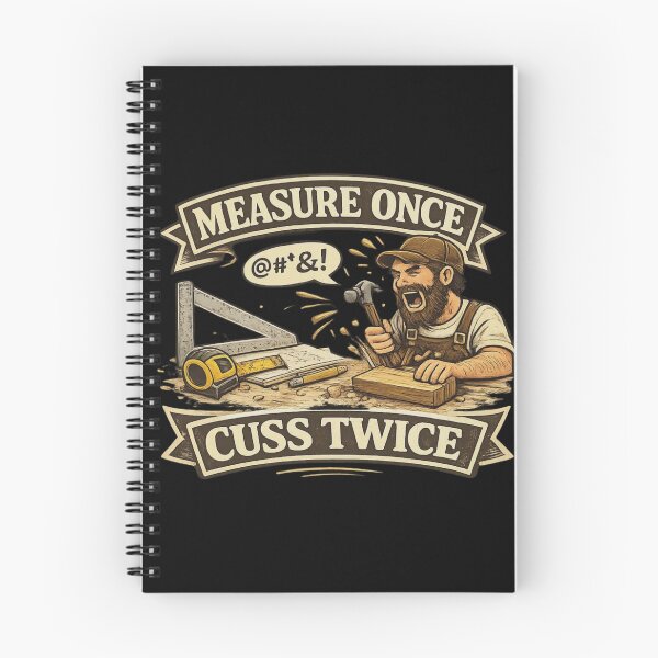Item preview, Measure Once Cuss Twice – Funny Carpenter Shirt | Woodworking Humor designed and sold by HubCreates.