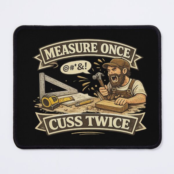 Item preview, Measure Once Cuss Twice – Funny Carpenter Shirt | Woodworking Humor designed and sold by HubCreates.