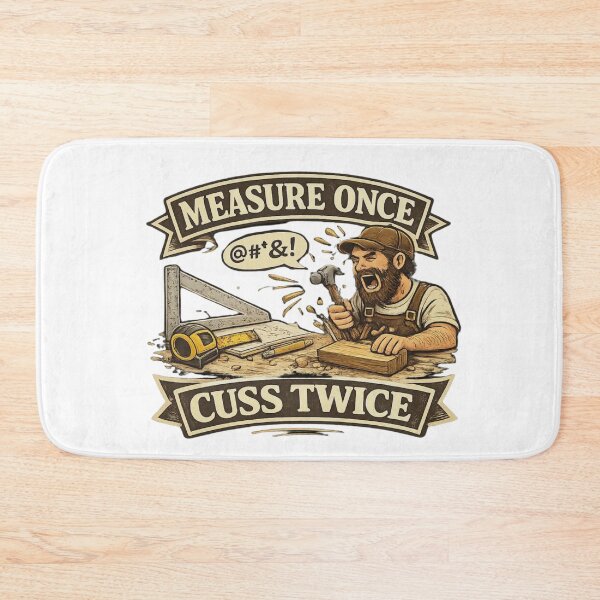 Item preview, Measure Once Cuss Twice – Funny Carpenter Shirt | Woodworking Humor designed and sold by HubCreates.