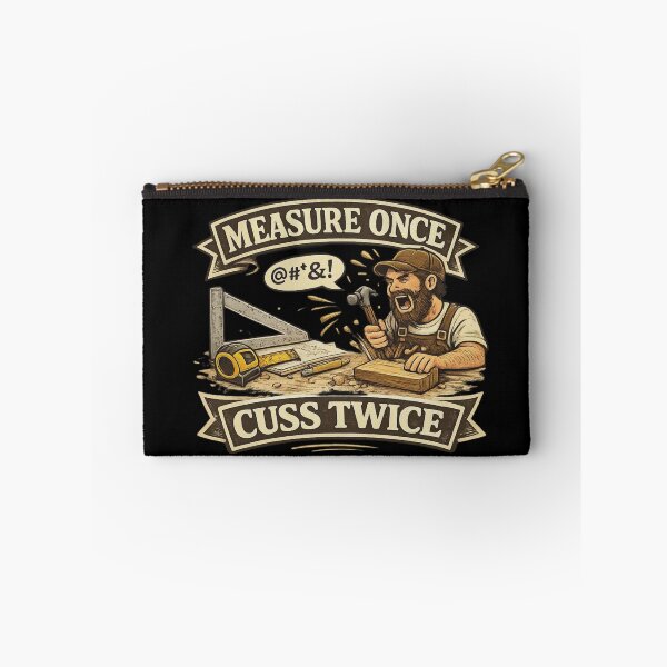 Item preview, Measure Once Cuss Twice – Funny Carpenter Shirt | Woodworking Humor designed and sold by HubCreates.