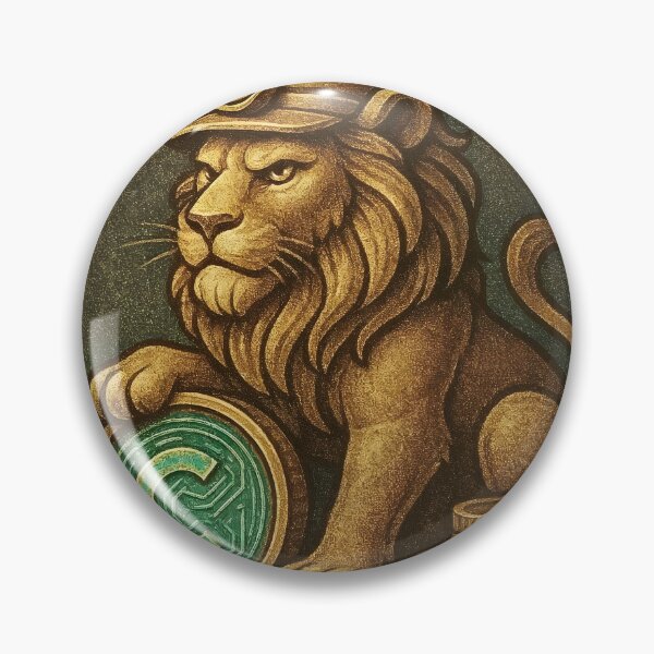 Item preview, Golden lion emblem with crypto coin wealth success finance royalty leadership vector illustration designed and sold by Creative88Art.