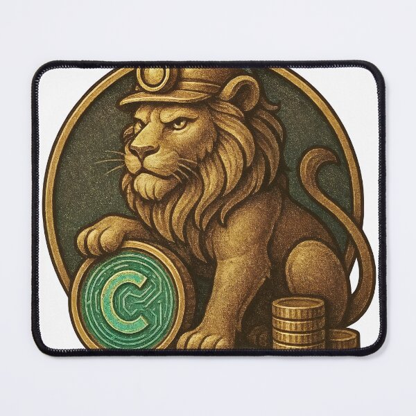 Item preview, Golden lion emblem with crypto coin wealth success finance royalty leadership vector illustration designed and sold by Creative88Art.