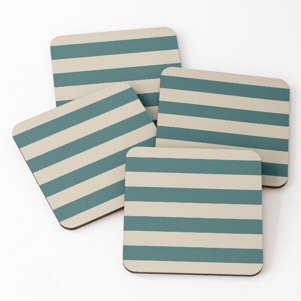 Item preview, Striped Teal And Beige Pattern designed and sold by pattern-archive.