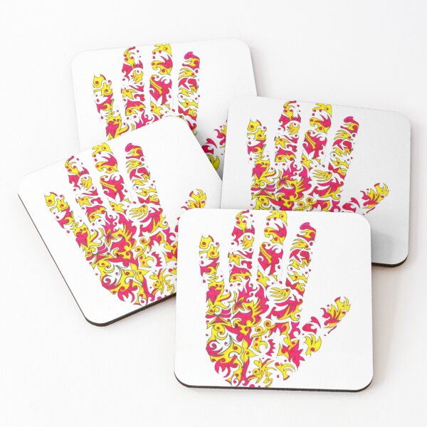 Item preview, Fiery Abstract Floral Tribal Hand Silhouette designed and sold by Ialasdun.