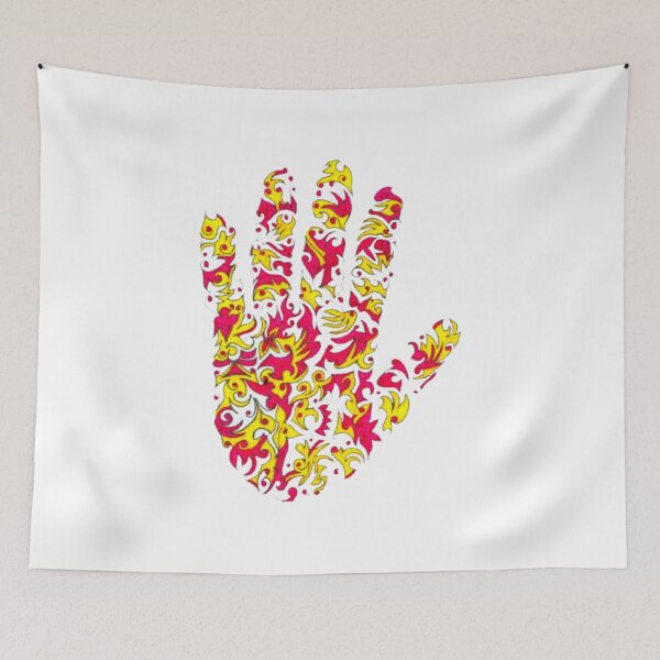 Item preview, Fiery Abstract Floral Tribal Hand Silhouette designed and sold by Ialasdun.
