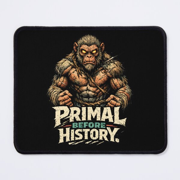 Item preview, Primal Before History Ancient Ape Warrior Fitness Muscle Art - Stoic Alpha Gorilla Gym Streetwear Grunge Grit Illustration - Strength and Power Ancestral Beast Mythic Creature Mascot designed and sold by Vivaan Studio.