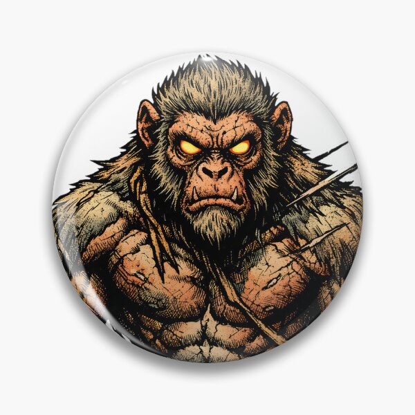 Item preview, Primal Before History Ancient Ape Warrior Fitness Muscle Art - Stoic Alpha Gorilla Gym Streetwear Grunge Grit Illustration - Strength and Power Ancestral Beast Mythic Creature Mascot designed and sold by Vivaan Studio.