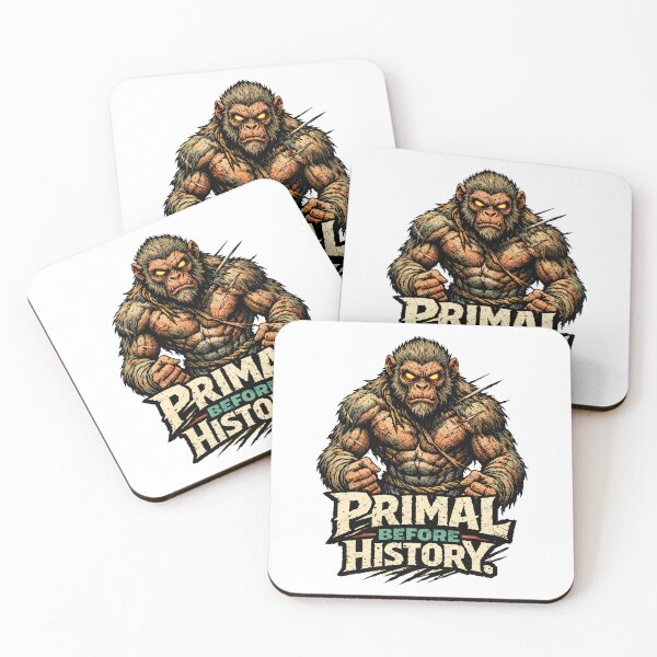 Item preview, Primal Before History Ancient Ape Warrior Fitness Muscle Art - Stoic Alpha Gorilla Gym Streetwear Grunge Grit Illustration - Strength and Power Ancestral Beast Mythic Creature Mascot designed and sold by Vivaan Studio.