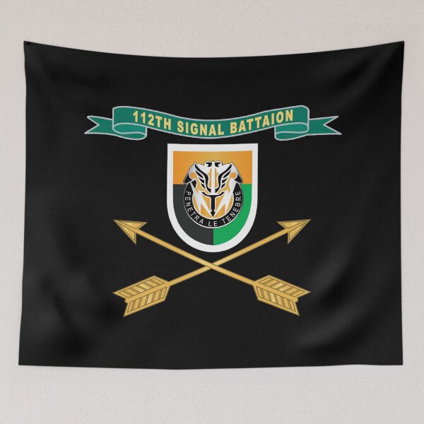 Item preview, Army - 112th Signal Battalion w SF Branch - Flash w Ribbon - Br X 300 designed and sold by Military Insignia Products.