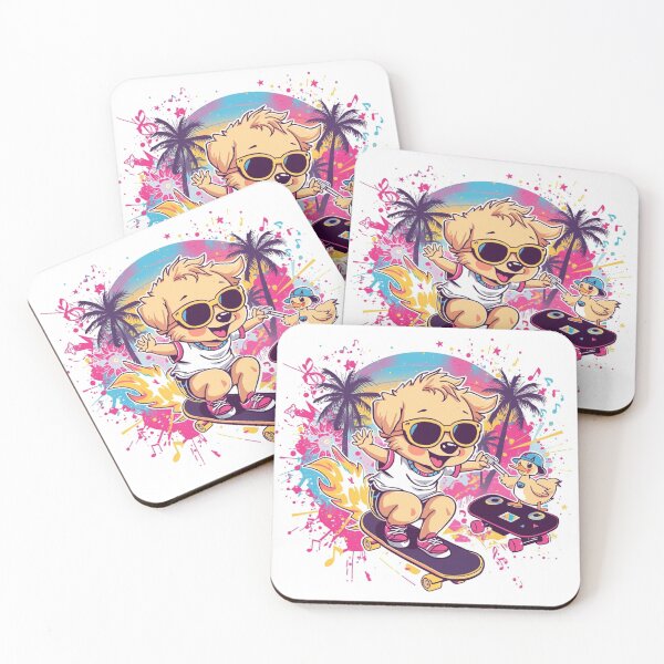 Item preview, Rockstar Baby Skate Crew – Funny Dog Guitar and DJ Duck T-Shirt Design designed and sold by Mitaudesign.