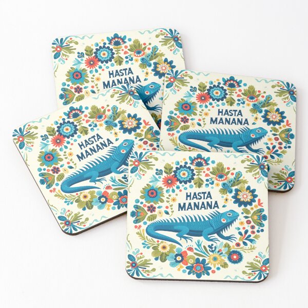 Item preview, Hasta Mañana Blue Iguana – Scandinavian Folk Art Nursery Rhyme by heidiannemorris © designed and sold by FOLK ART FUSION by heidiannemorris.