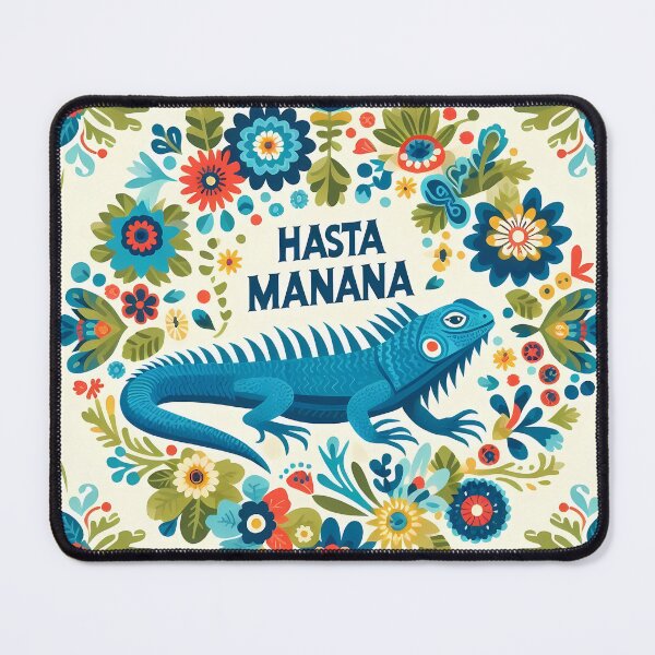 Item preview, Hasta Mañana Blue Iguana – Scandinavian Folk Art Nursery Rhyme by heidiannemorris © designed and sold by FOLK ART FUSION by heidiannemorris.