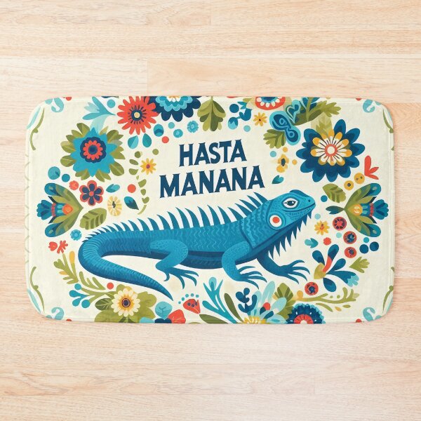 Item preview, Hasta Mañana Blue Iguana – Scandinavian Folk Art Nursery Rhyme by heidiannemorris © designed and sold by FOLK ART FUSION by heidiannemorris.