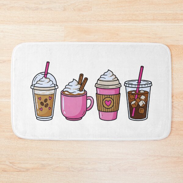 Item preview, Cute Pink Valentine Coffee Drink Lineup designed and sold by DizzyShirts1.