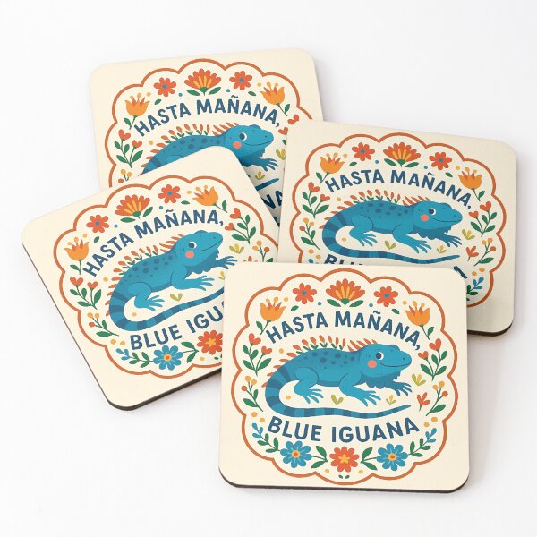 Item preview, Hasta Mañana Blue Iguana – Scandinavian Folk Art Nursery Rhyme by heidiannemorris © designed and sold by FOLK ART FUSION by heidiannemorris.