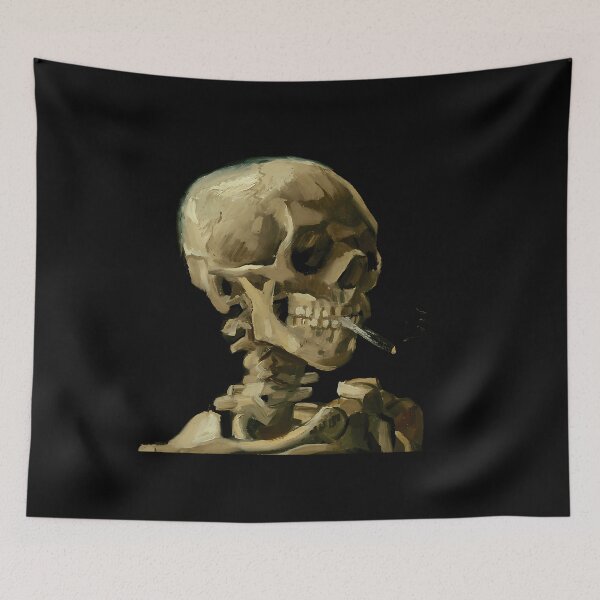 Item preview, Skull Of A Skeleton Burning Cigarette designed and sold by hwmllphwt65.