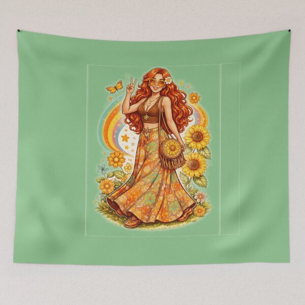 Item preview, Retro Girl 70s Illustration designed and sold by CzipipitoStudio.