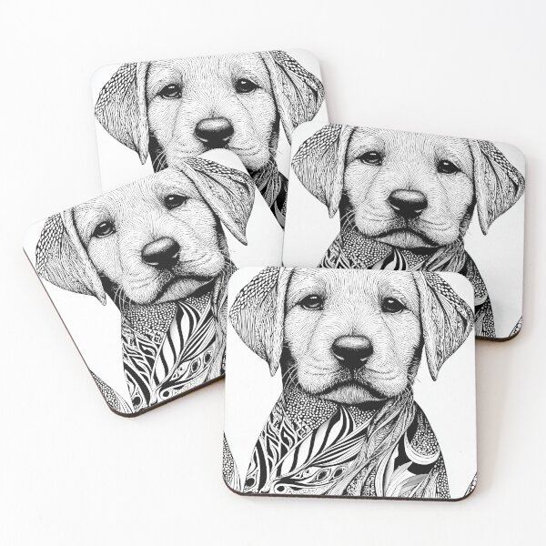 Item preview, Intricate Labrador retriever Puppy Portrait designed and sold by lautir.