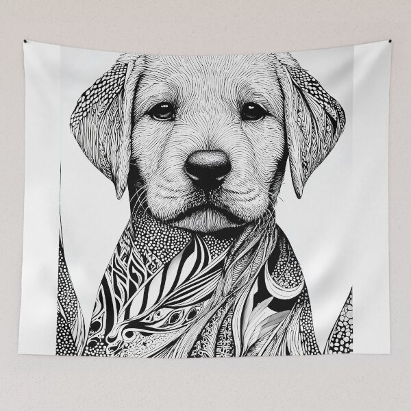 Item preview, Intricate Labrador retriever Puppy Portrait designed and sold by lautir.