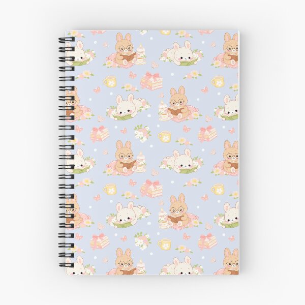 Item preview, Blossom Book Bunnies Pattern – Cute Reading Bunny Cottagecore Floral Design designed and sold by Sunnyneststudio.