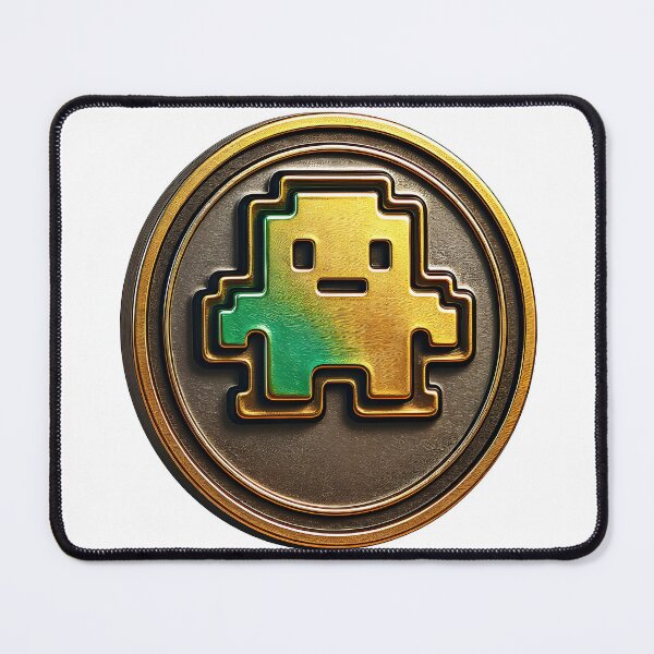 Item preview, 3D Gold Bitcoin Pixel Art Pin Badge on Dark Textured Metal Background designed and sold by Creative88Art.