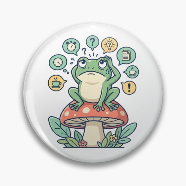 Item preview, Cute Overthinking Frog Funny Mental Health designed and sold by Quiet Mode Studio.