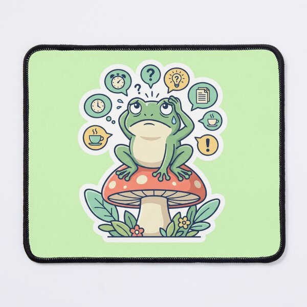 Item preview, Cute Overthinking Frog Funny Mental Health designed and sold by Quiet Mode Studio.
