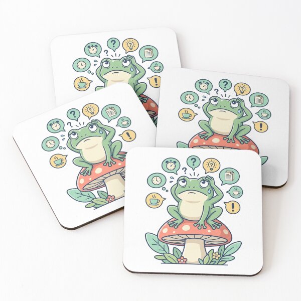 Item preview, Cute Overthinking Frog Funny Mental Health designed and sold by Quiet Mode Studio.