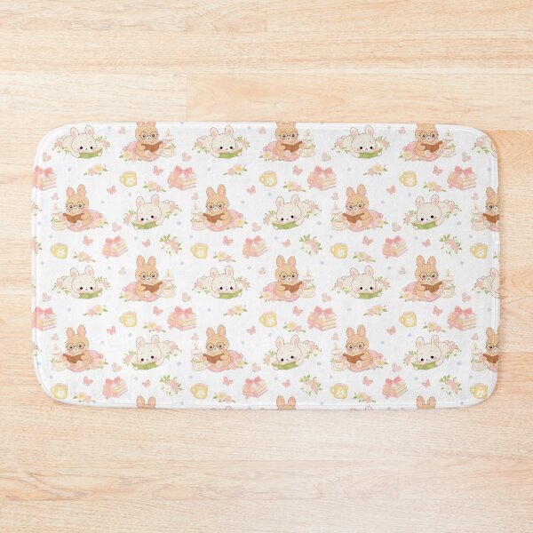 Item preview, Blossom Book Bunnies Pattern – Cute Reading Bunny Cottagecore Floral Design designed and sold by Sunnyneststudio.