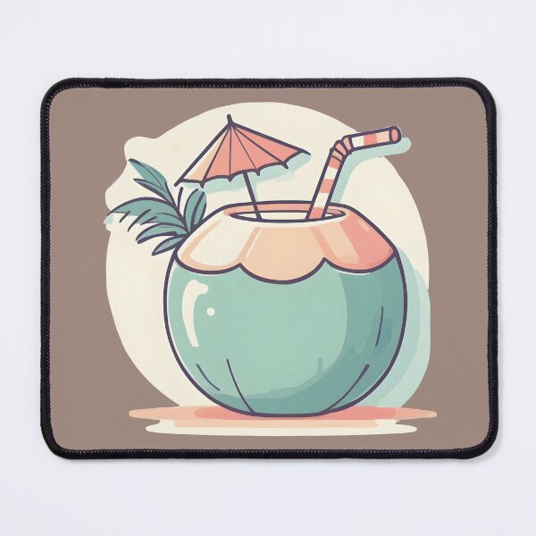 Item preview, Tropical Coconut Drink with Palm Leaf designed and sold by VibeShift Studio.