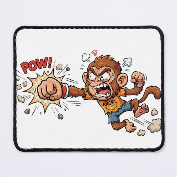 Item preview, Angry Monkey Punch Funny Cartoon Character designed and sold by Moody Vibes Studio.