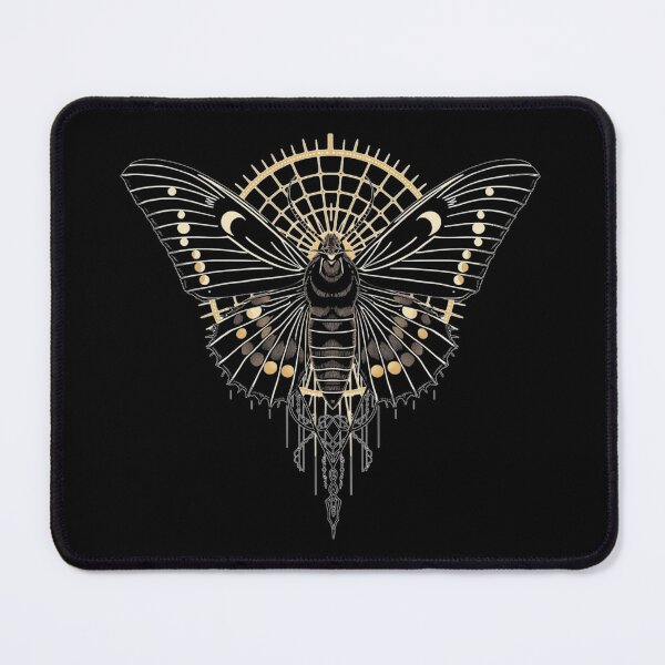 Item preview, Celestial Gold Moth – Mystical Moon Phase Geometric Art designed and sold by Cindralith.